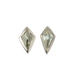 Green Kite Diamond Studs - 18kpw, .395 ctw Stunning Piece