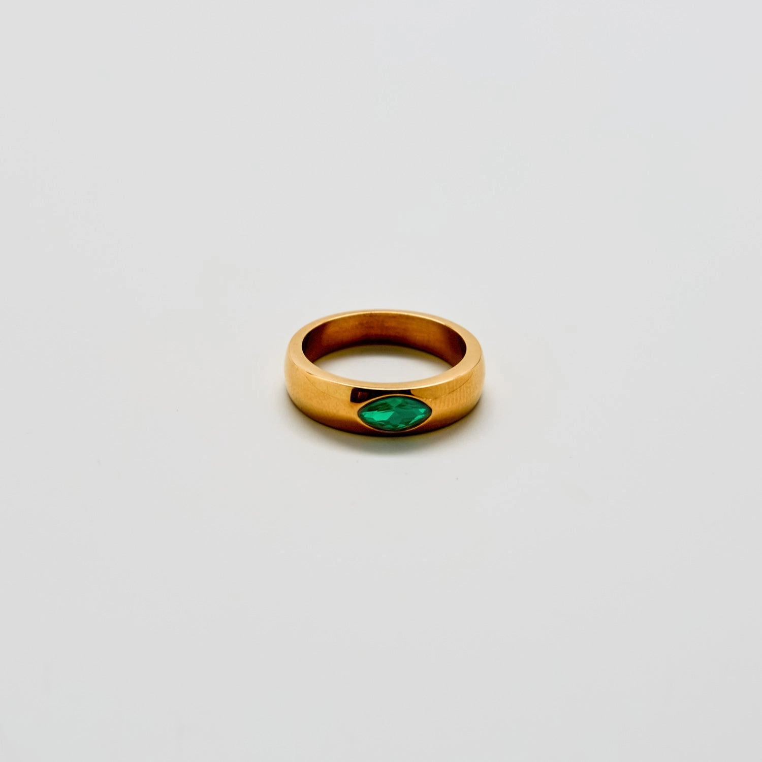Green Marquise Stacking Ring Luxury Flow Unique Edge
