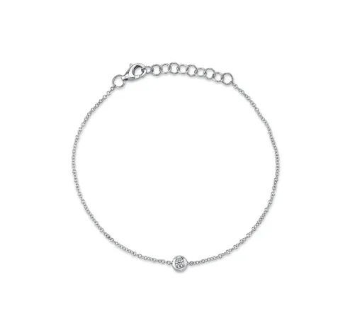 Impeccable Finish Bremer Jewelry Station Diamond Bracelet in 14K White Gold (.06ctw)