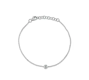 Impeccable Finish Bremer Jewelry Station Diamond Bracelet in 14K White Gold (.06ctw)