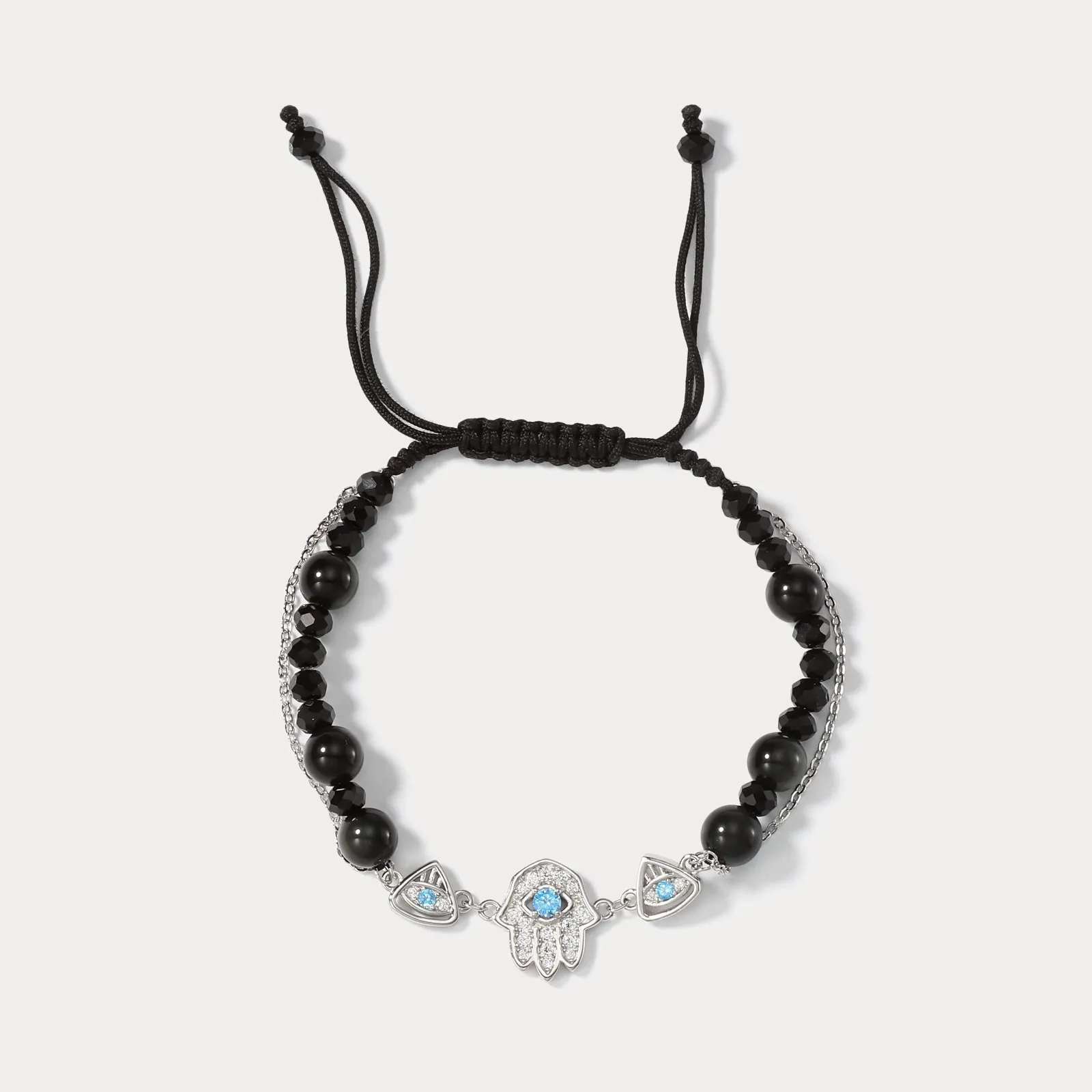 Polished Treasures Hamsa Hand Braided Bracelet