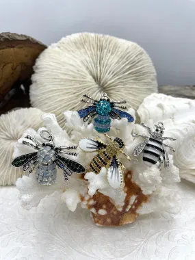 Bee Charm/Pendant, Enamel Rhinestone Bee Pendant, Vintage Bee Pendants, Insect Pendants, Bug Pendants, Bumble Bee 5 Styles Fast Shipping Retro Vibe Decorative Pendant Accessory