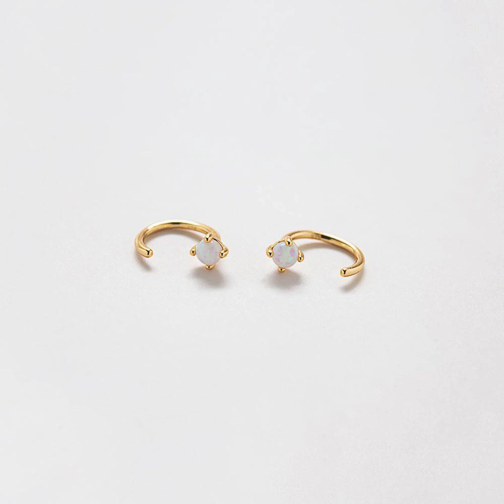 Opal Gold Open Hoop Earrings Creative Match