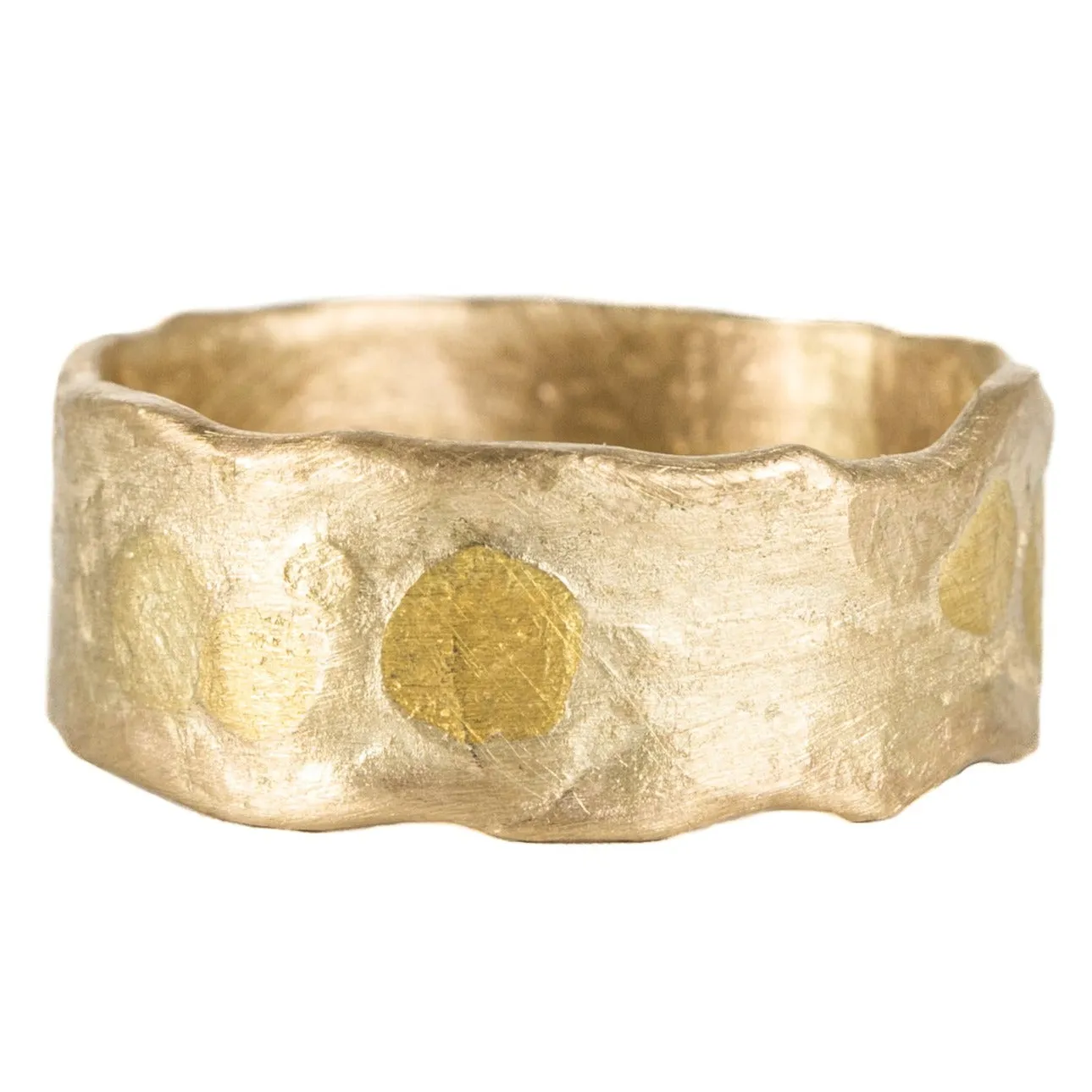 Evening Shine Stunning Style 7mm Cigar Band - 14k -24k Gold Mix