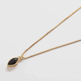 Stylish Gift Light Feature Black CZ Teardrop Dainty Necklace