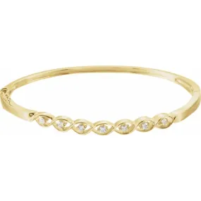 Logical Choice Indelible Amalgamations 14K Yellow 1/4 CTW Diamond Bangle Bracelet