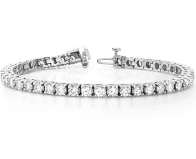 Tennis Diamond Bracelet in 950 White Platinum (5.39ctw) Broad Range Embossed Logos