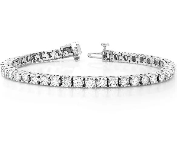 Tennis Diamond Bracelet in 950 White Platinum (5.39ctw) Broad Range Embossed Logos