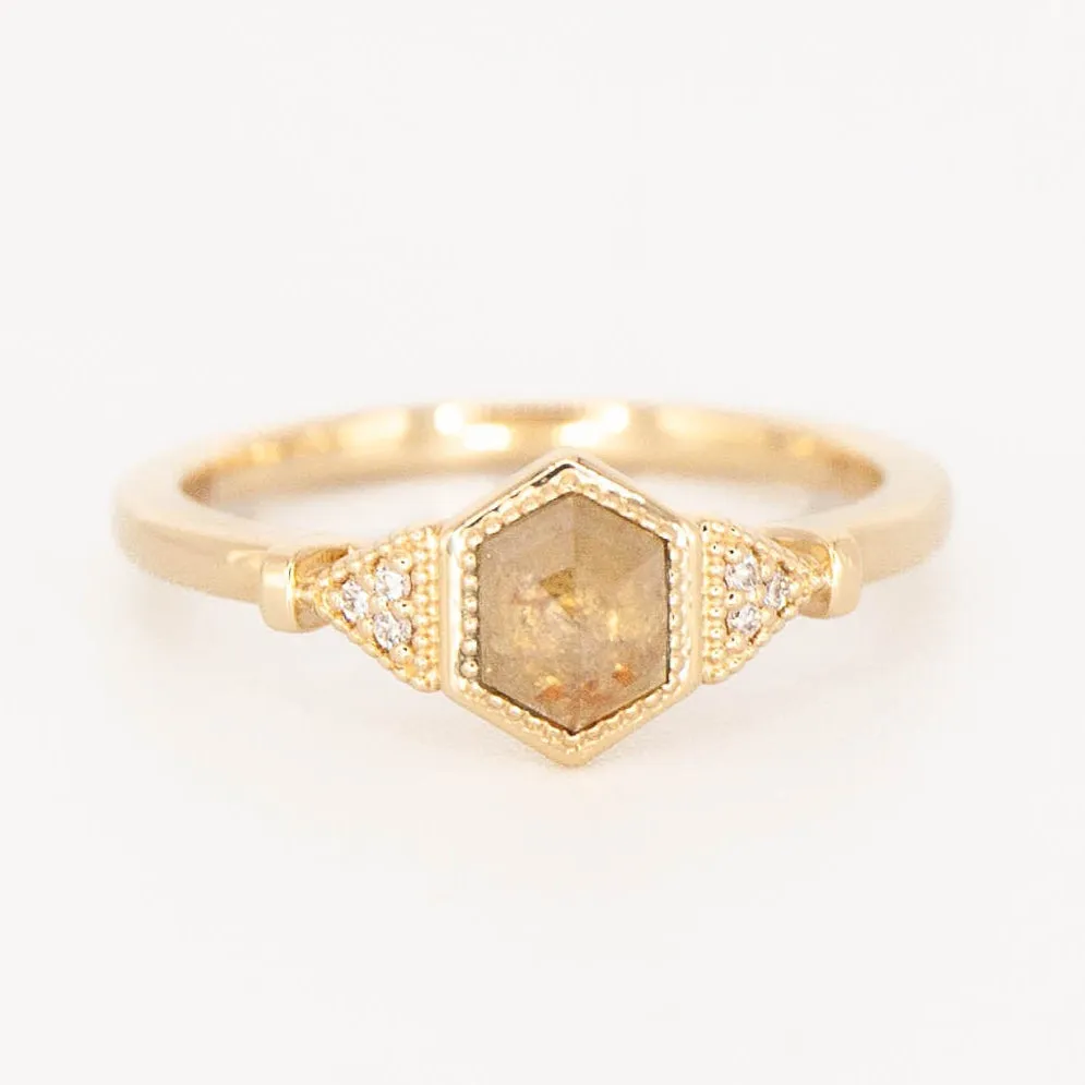 Elegant Update Classic Appeal Hazel Ring - Mined Yellow Diamond