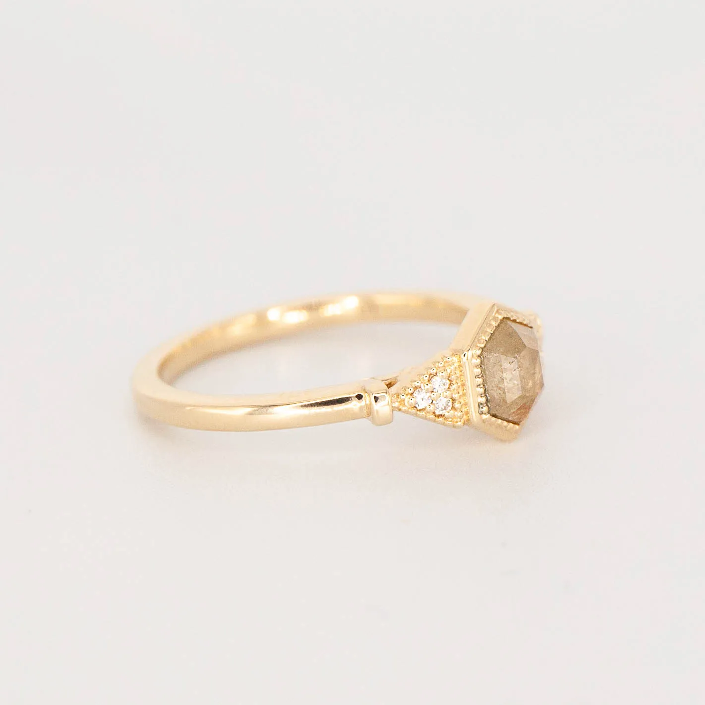 Hazel Ring - Mined Yellow Diamond Sleek Highlight Timeless Jewelry