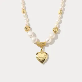 Heart Pearl Necklace Winter Mood