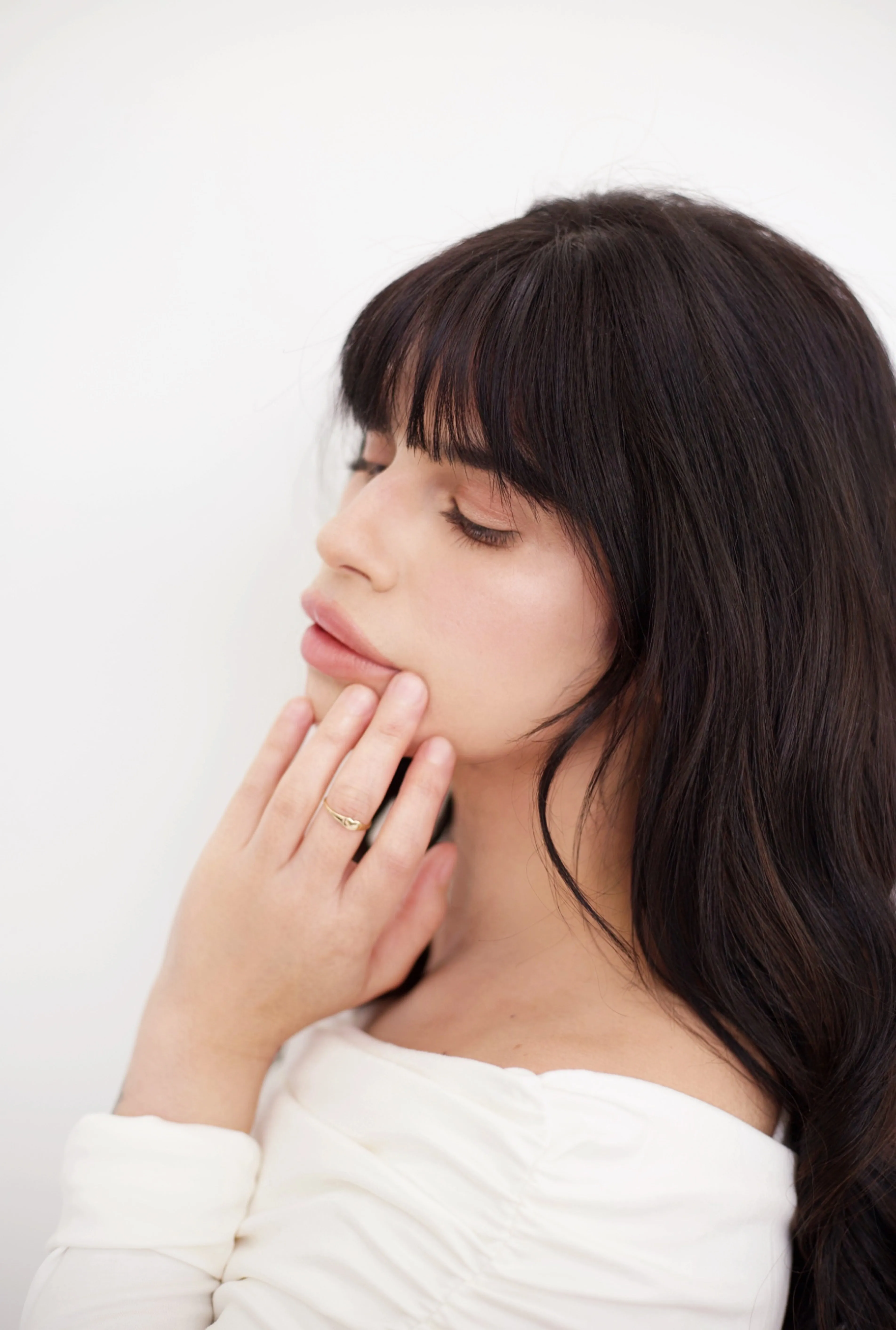 Polished Design Classic Detailing Heart Signet Ring