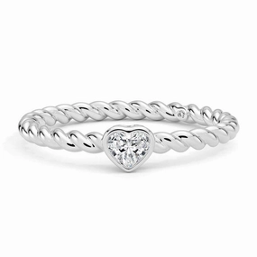 Artistic Accent Heart Shaped Lab Grown Diamond Rope Promise Ring