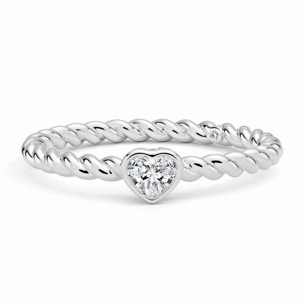 Artistic Accent Heart Shaped Lab Grown Diamond Rope Promise Ring