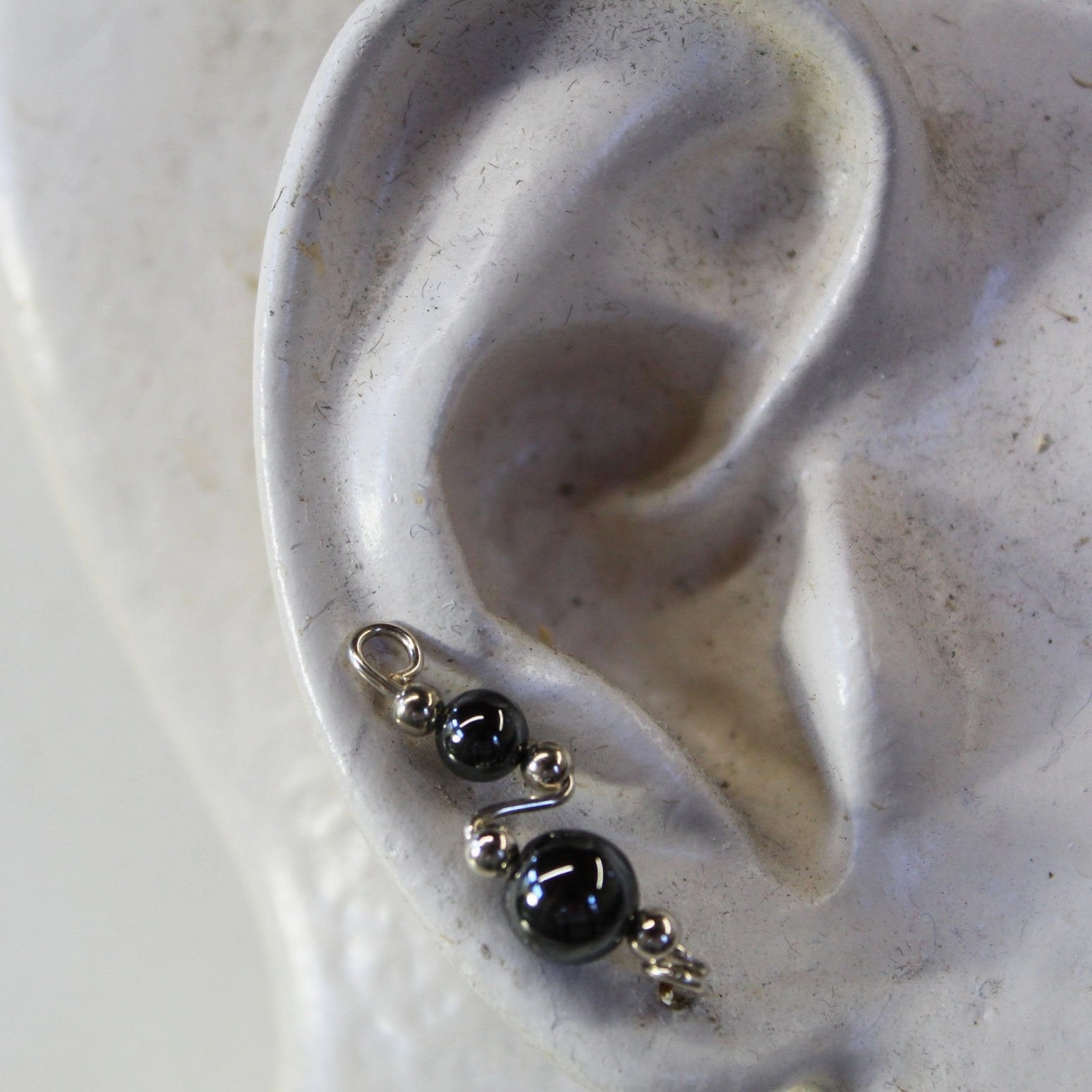 Radiant Piece Hematite Beads Simple Ear Sweeps - Ear Sweep 17