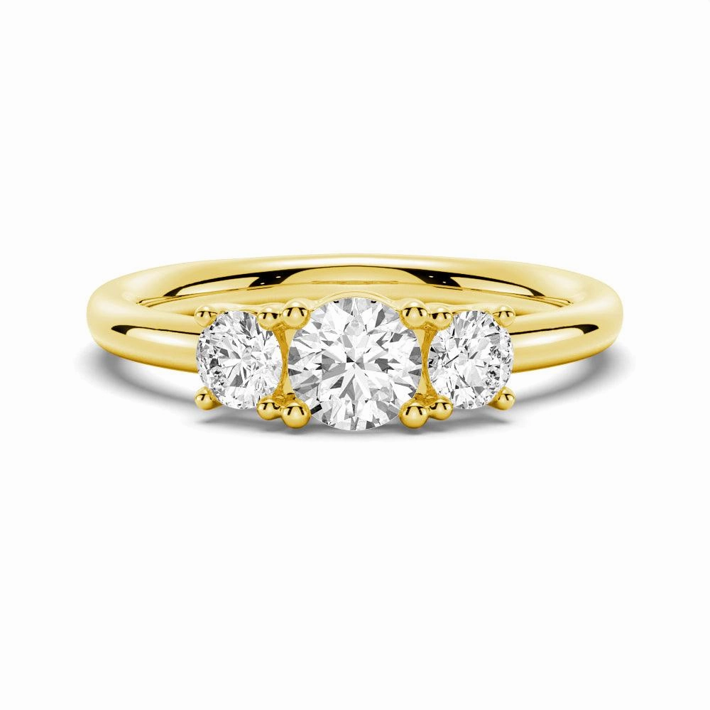 Quick Shine Round 3 Stone Shared Prong Moissanite Anniversary Band