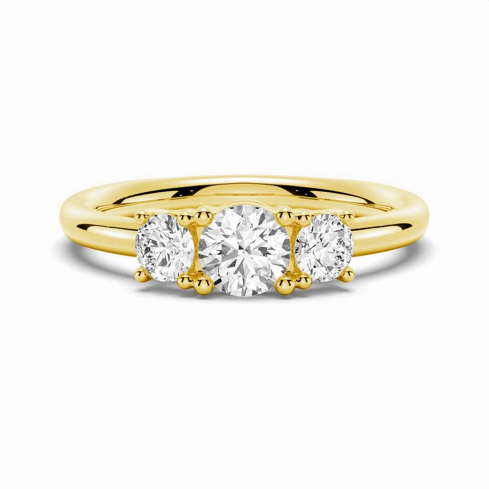Timeless Glam Round 3 Stone Shared Prong Moissanite Anniversary Band