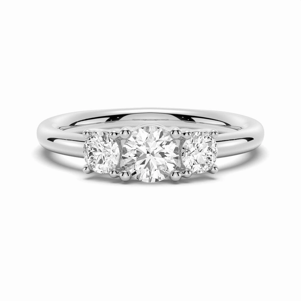 Round 3 Stone Shared Prong Moissanite Anniversary Band Creative Design