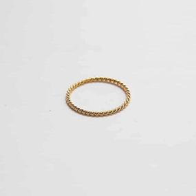 Feminine Edge Anniversary Surprise Gold Rope Twist Stacking Ring