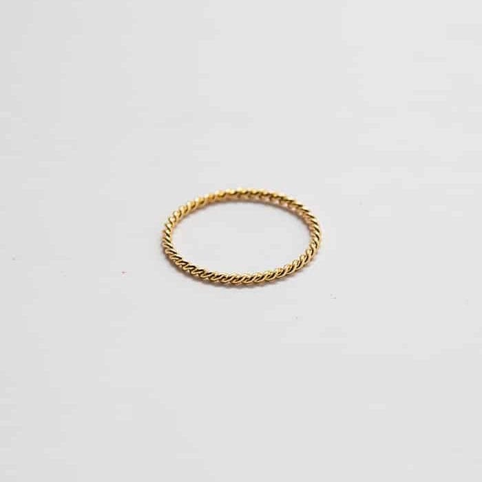 Gold Rope Twist Stacking Ring Chic Gem Elegant Features