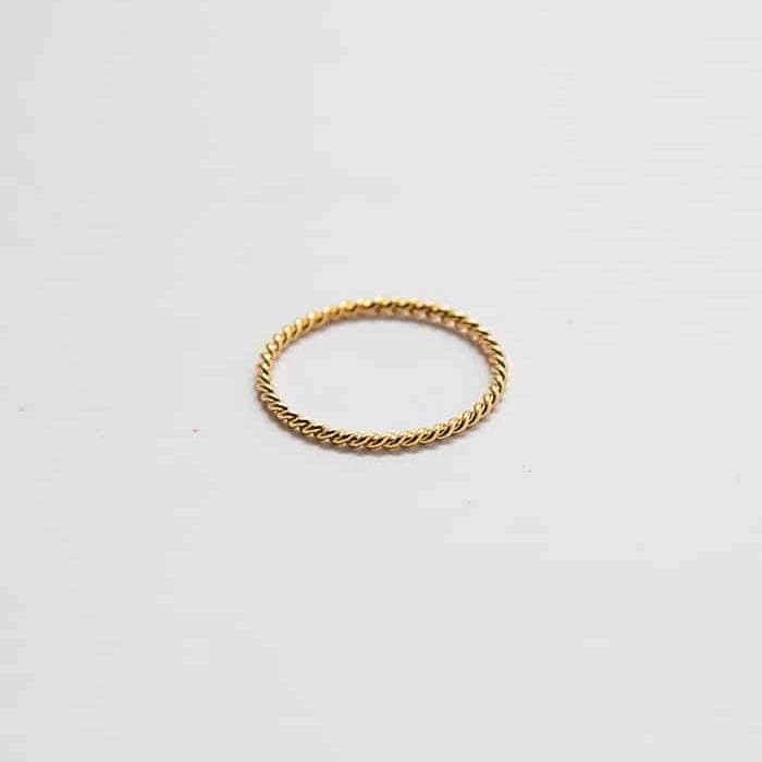 Gold Rope Twist Stacking Ring Polished Form