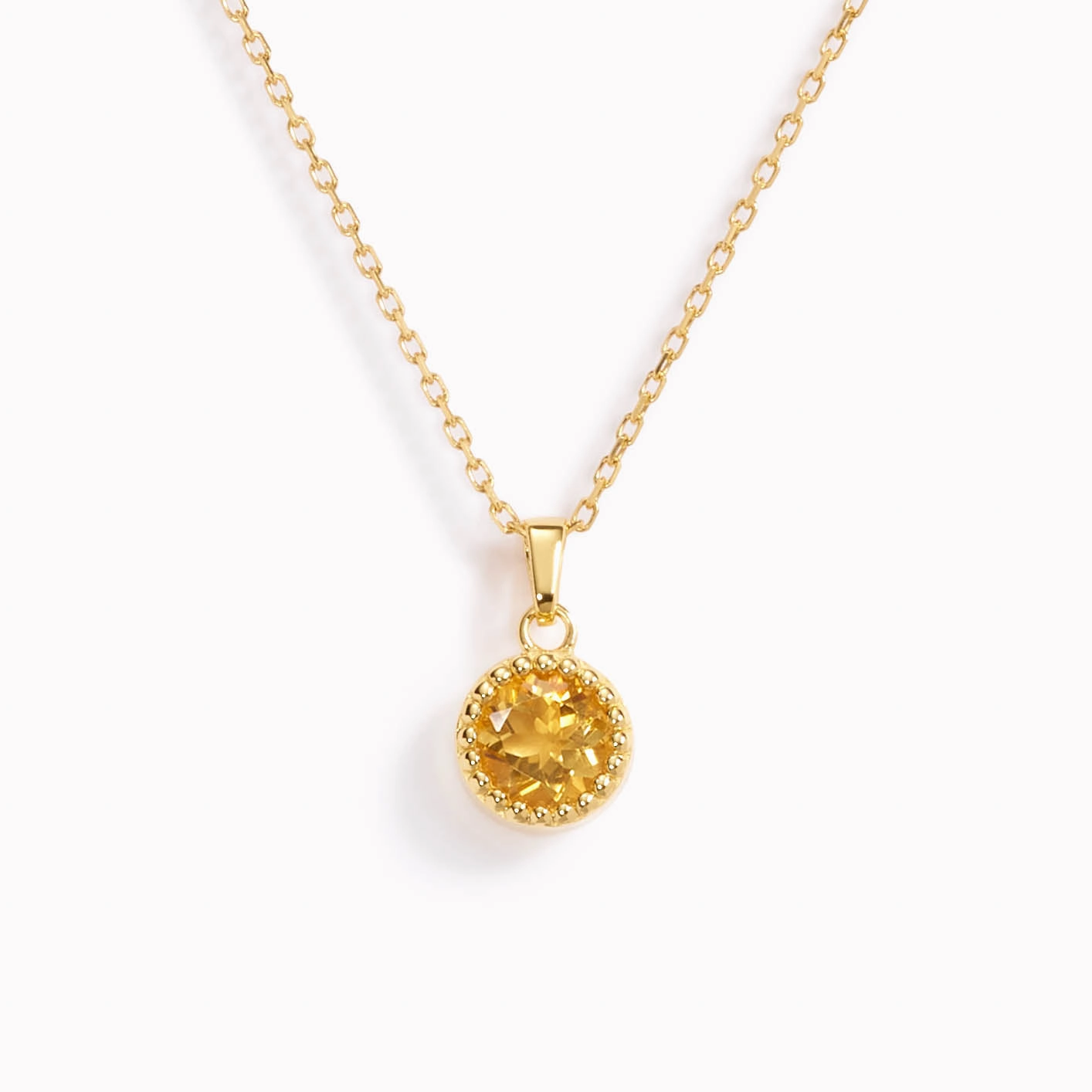 November Birthstone Necklace - Citrine Dynamic Detail Signature Touch