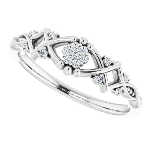 Formal Fashion 14K White .06 CTW Diamond Vintage-Inspired Ring