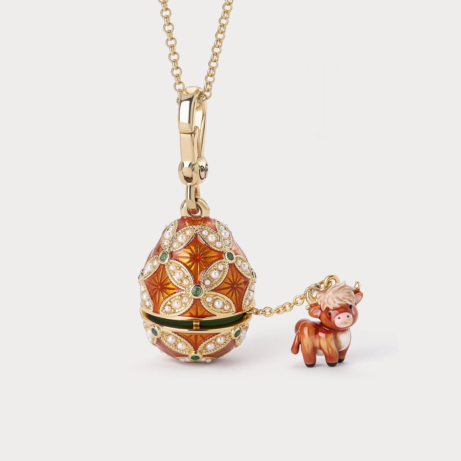 Elegant Pieces Highland Cow Locket Necklace