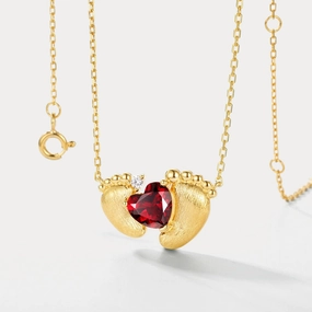 Ruby Baby Footprint Necklace Attractive item