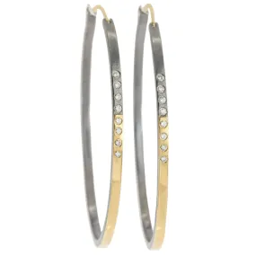Hoop Dream Earrings 2.0 - Large  - 18k Gold   Reclaimed Diamonds Dazzling Accent