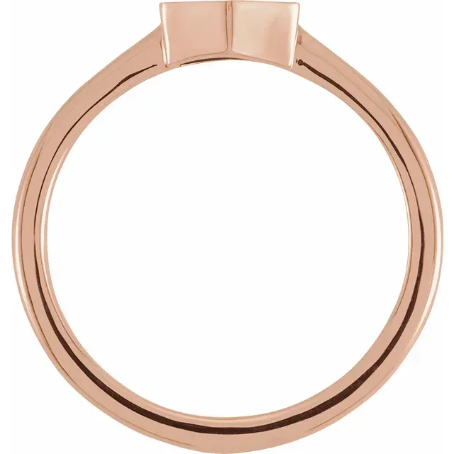 Simple Memento Custom Accessory 14K Rose  9.5x8 mm Geometric Signet Ring