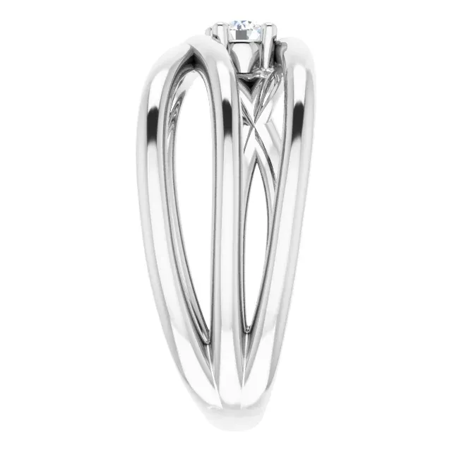 Fashion Set Fashion Forward 14K White 1/8 CT Diamond Negative Space Ring