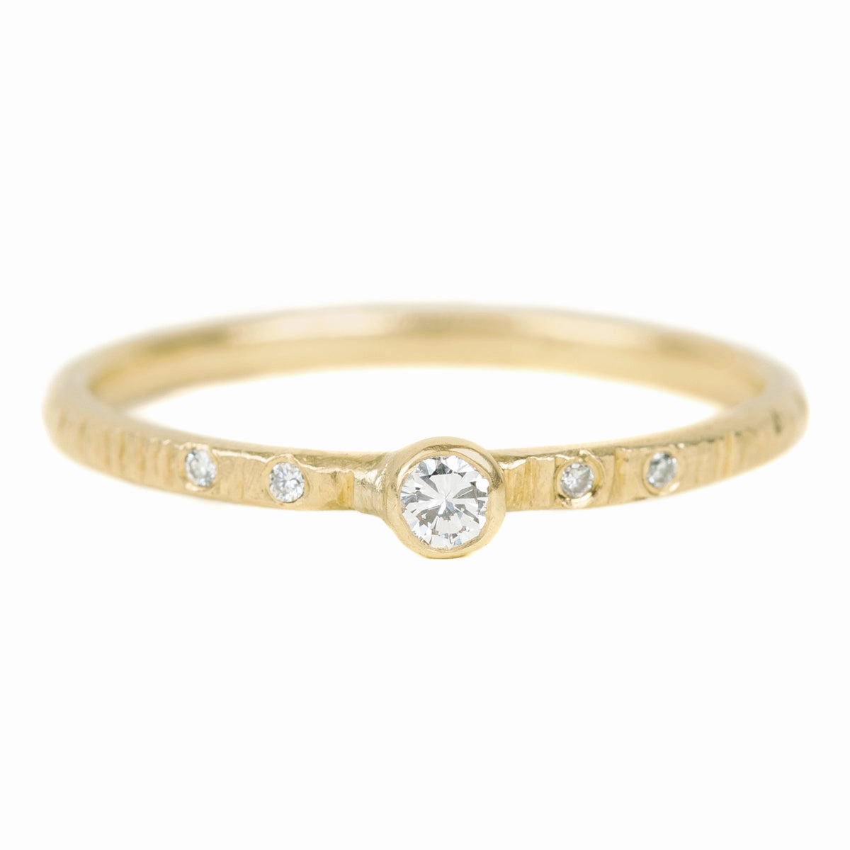 Goldyn Stacker Band - 18k Gold   Reclaimed Diamonds Affordable Object Contemporary Touch