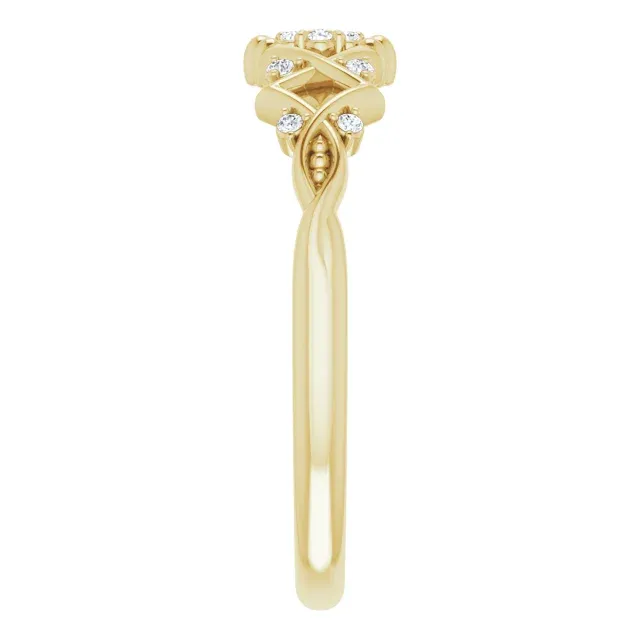 14K Yellow .06 CTW Diamond Vintage-Inspired Ring All Day Look