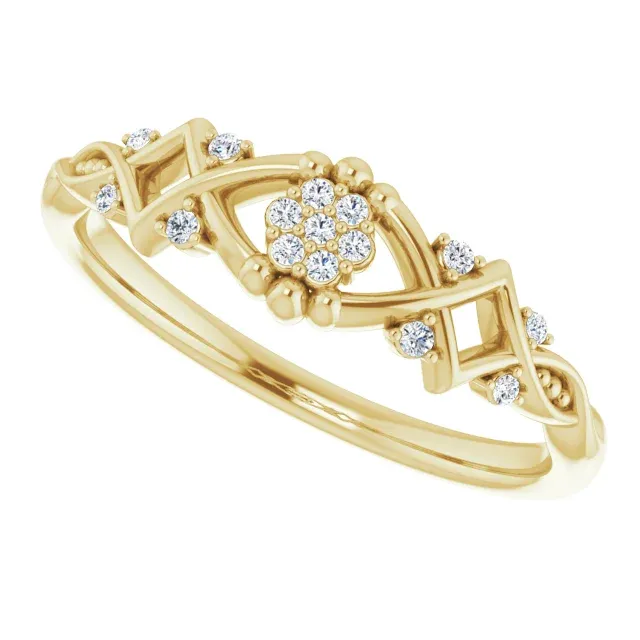 Luxury Structure 14K Yellow .06 CTW Diamond Vintage-Inspired Ring