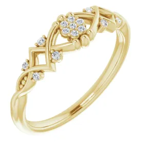 Vintage Art Elegant Form 14K Yellow .06 CTW Diamond Vintage-Inspired Ring
