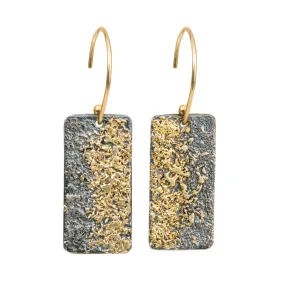 City Block Earrings - 18k Gold Fused with Oxidized Silver Lifestyle Fit Precious Craft