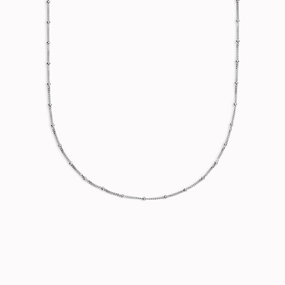 Diamond Cut Silver Beaded Chain - Arendal Light Touch Natural Touch