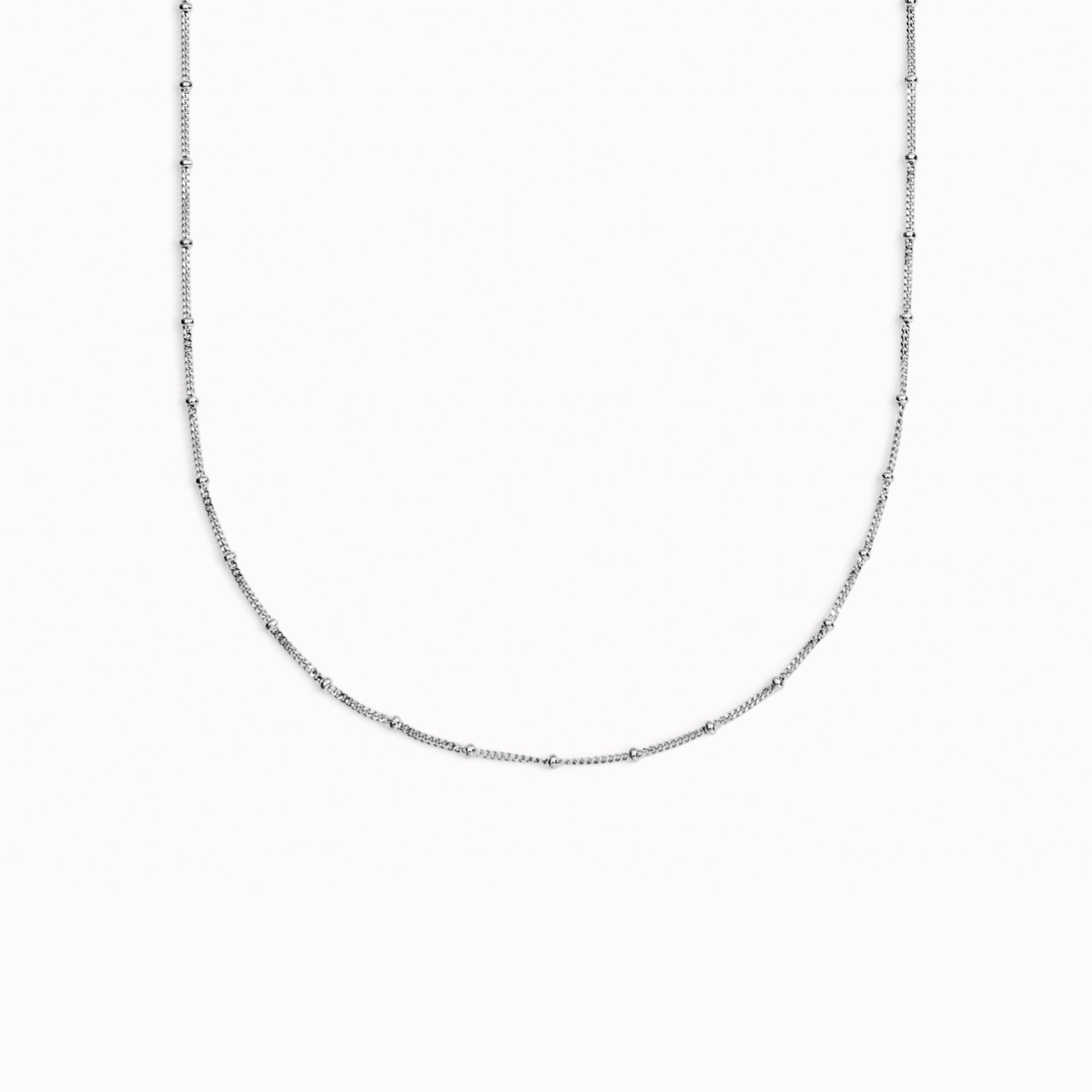 Diamond Cut Silver Beaded Chain - Arendal Light Touch Natural Touch