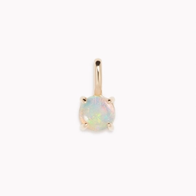 Cute Accent Opal Charm 14k Gold