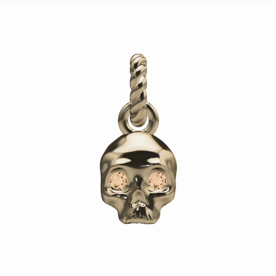 Bejeweled Skull Charm Handcrafted Glam