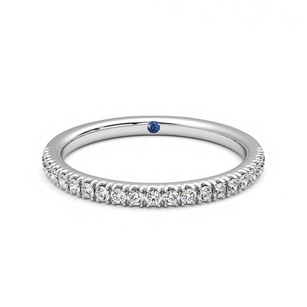 Classic Pav?? Moissanite Wedding Band with Anniversary Stone Accent Easy Match Quick Layer