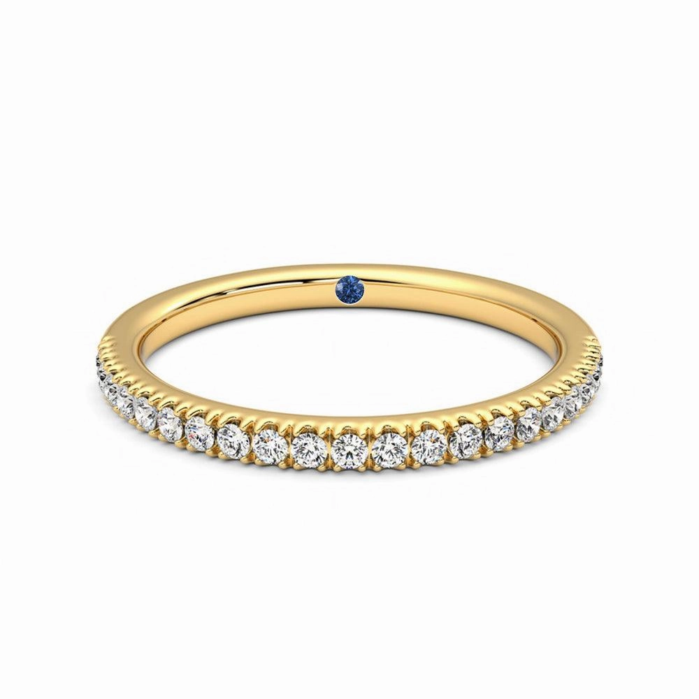 Classic Pav?? Moissanite Wedding Band with Anniversary Stone Accent Luxe Look High Style