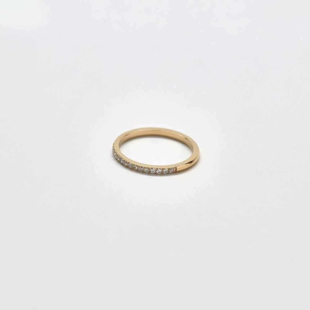 Glamour Accent Statement Glow Pave Gold Stacking Ring