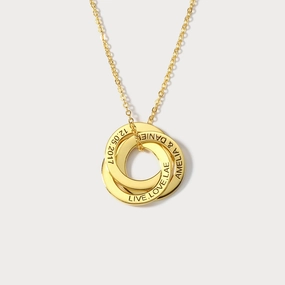 Interlink Circles Name Necklace Minimalist Piece Excellent Style