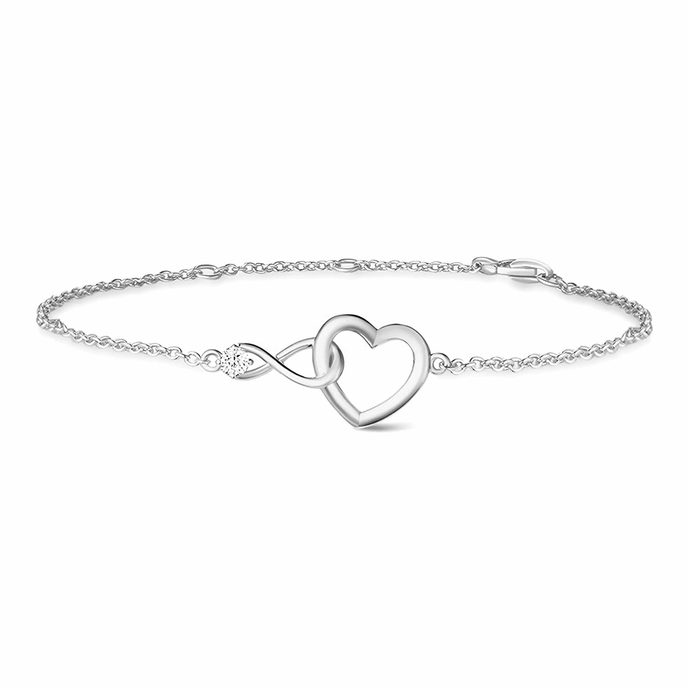 Special Occasion Gift Interlocking Hearts Diamond Accent Infinity Bracelet