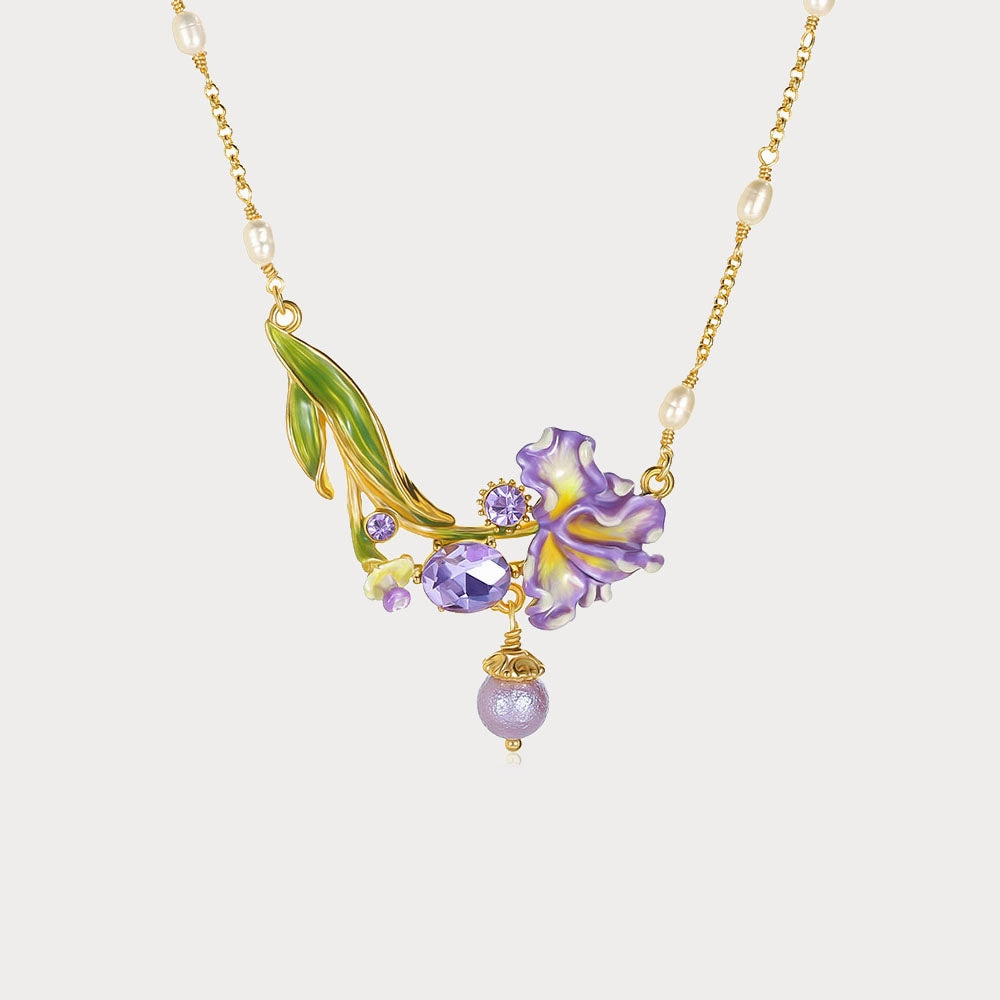 Gorgeous Accessory Showing Accessory Iris Flower Necklace