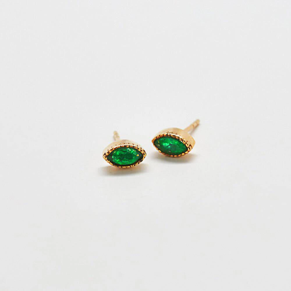 Jade Teardrop Stud Earring Distinct Form