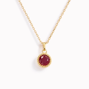 Dazzling Look Feminine Finish July Birthstone Necklace - Opaque Ruby