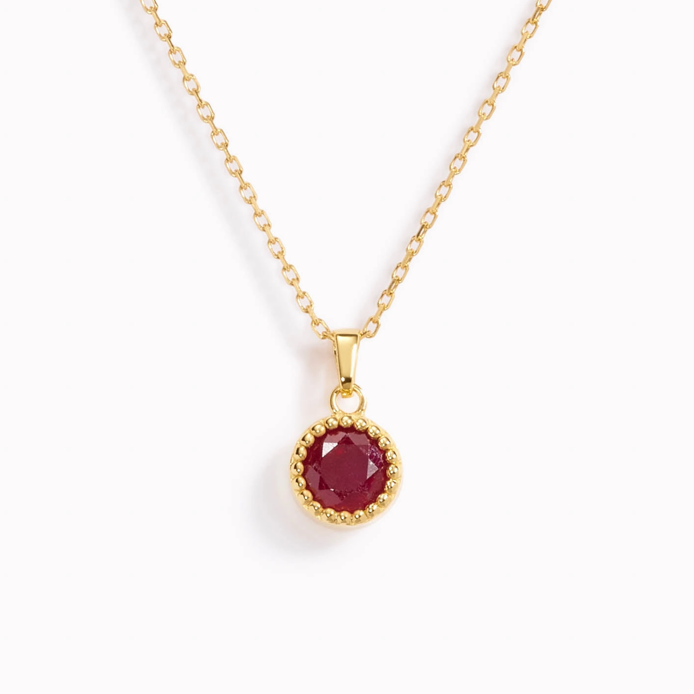 Dazzling Look Feminine Finish July Birthstone Necklace - Opaque Ruby
